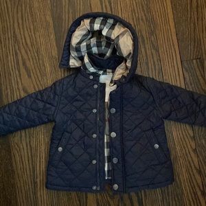 Burberry Baby 9m Diamond Quilted Hooded Jacket • Detachable